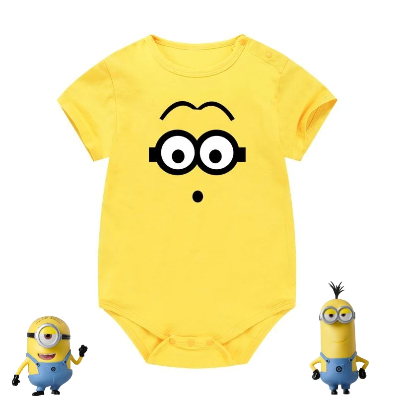 

Minions movie animation merchandise cartoon cute summer thin short-sleeve kawaii unisex triangular romper bodysuit wholesale