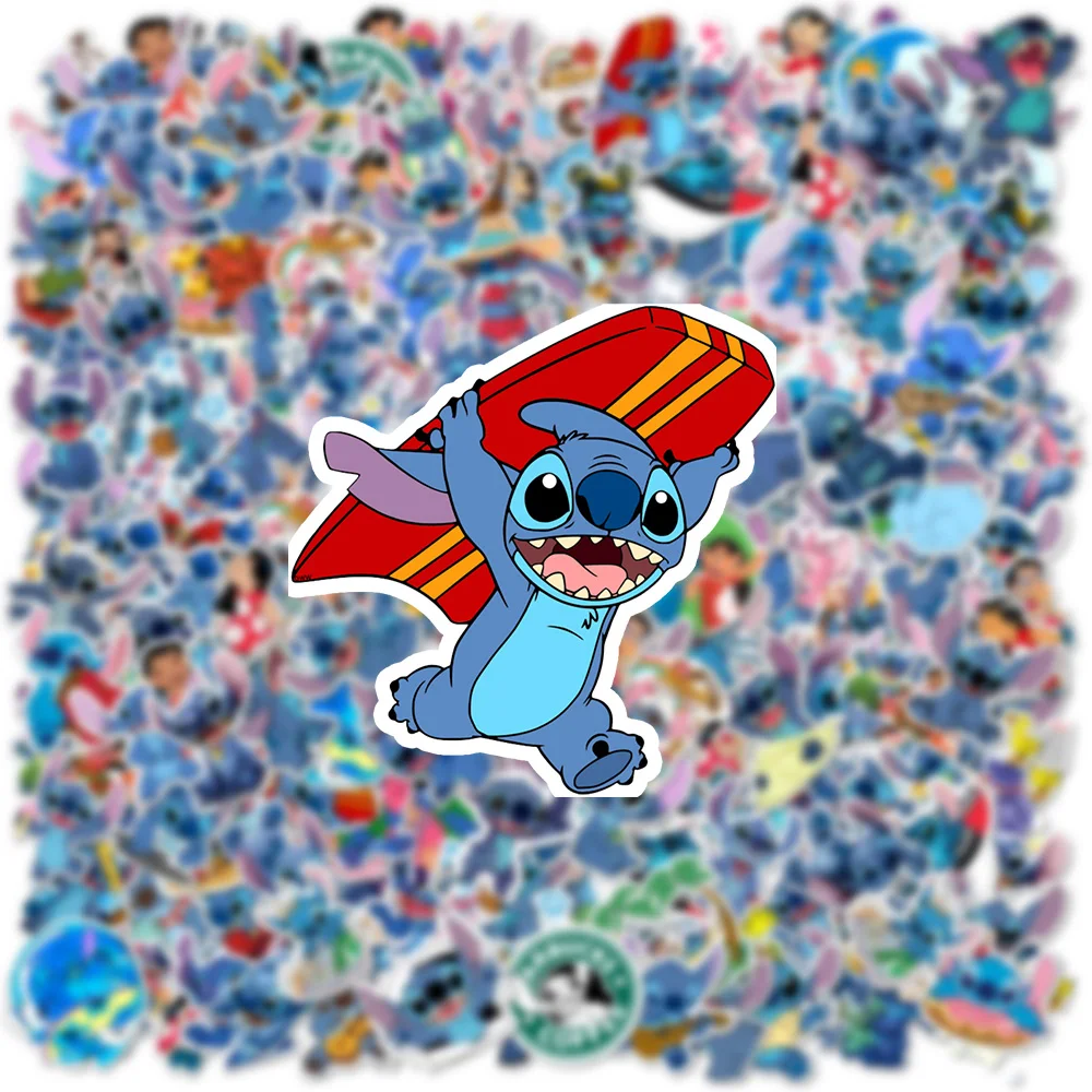 100PCS Disney Cute Cartoon Lilo & Stitch Stickers Kawaii Decals Kid Toy DIY Laptop Suitcase Notebook Decoration Sticker image 5