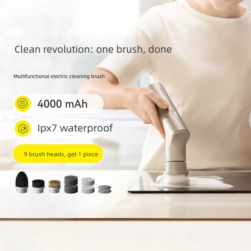 

Многофункциональная беспроводная электрическая щетка для уборки, мощный ручной инструмент для мытья посуды, высокомощный, водонепроницаемый.