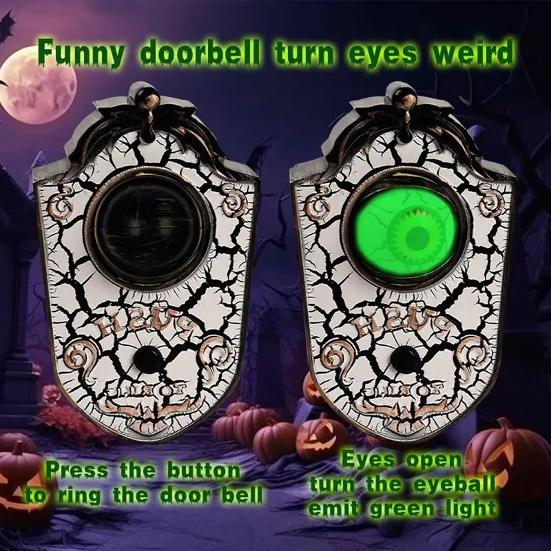 Halloween Decoration One-eyed Doorbell Horror Props Ghost Day Festival Home Hanging Electric Spooky Sounding Eyeball Doorbell