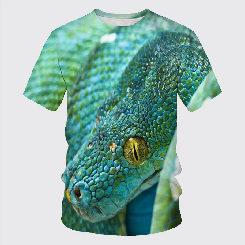 Horror Snake 3D Print T-Shirts Streetwear Casual Men Women Fashion Oversized Short Sleeve T Shirt O-Neck Kids Tees Tops Clothing