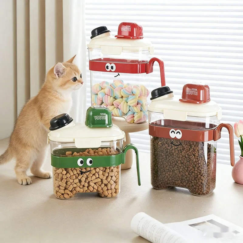Dog Cat Food Storage Container Sealed Tank Moisture-proof Pet Grain Storage Bucket Box