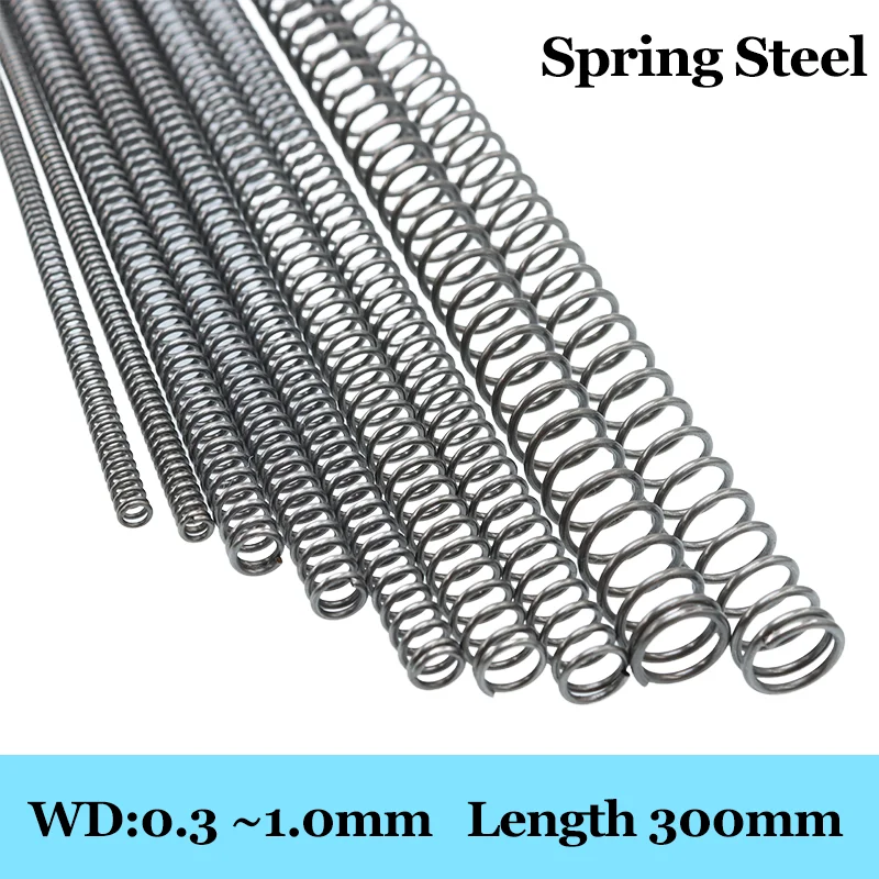Compression Spring 2pcs Small Y-shaped Wire Diameter 0.3 0.4 0.5 0.6 0.8 1.0mm Length 300mm Return Air Soft Steel Metal Springs