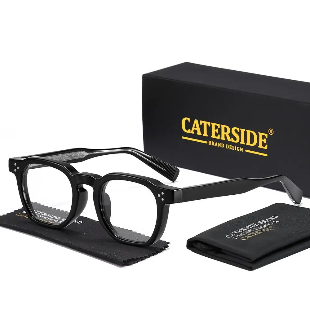 CATERSIDE Modische Herren-Quadratbrille mit Blaulichtfilter Federscharnier-Brillengestell Damen-Computer-Lesebrille Schutzbrille – Detail 13