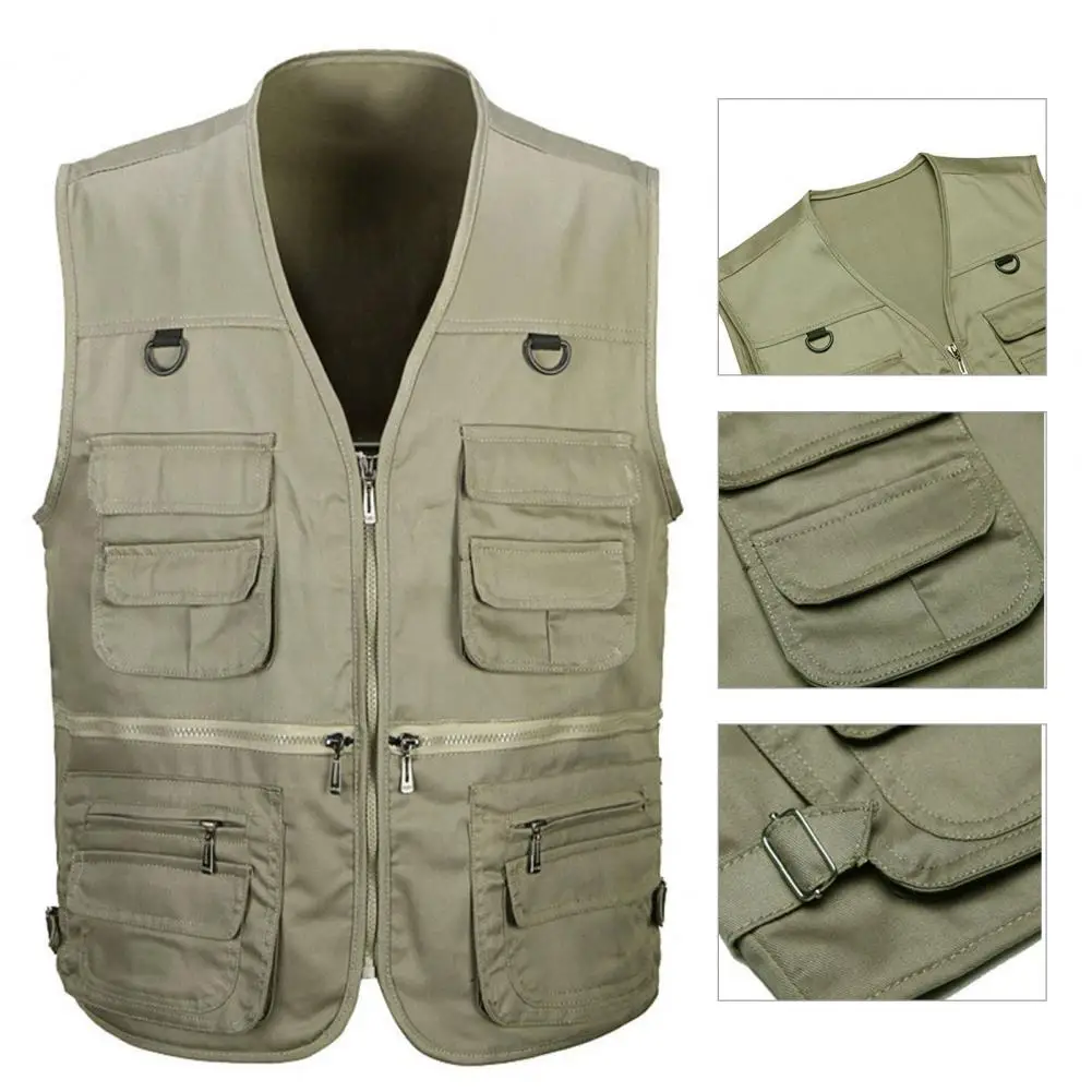 

Spring Waistcoat Good-looking Great Stitching Multifunctional Solid Color Men Waistcoat Men Waistcoat Sweat Absorption