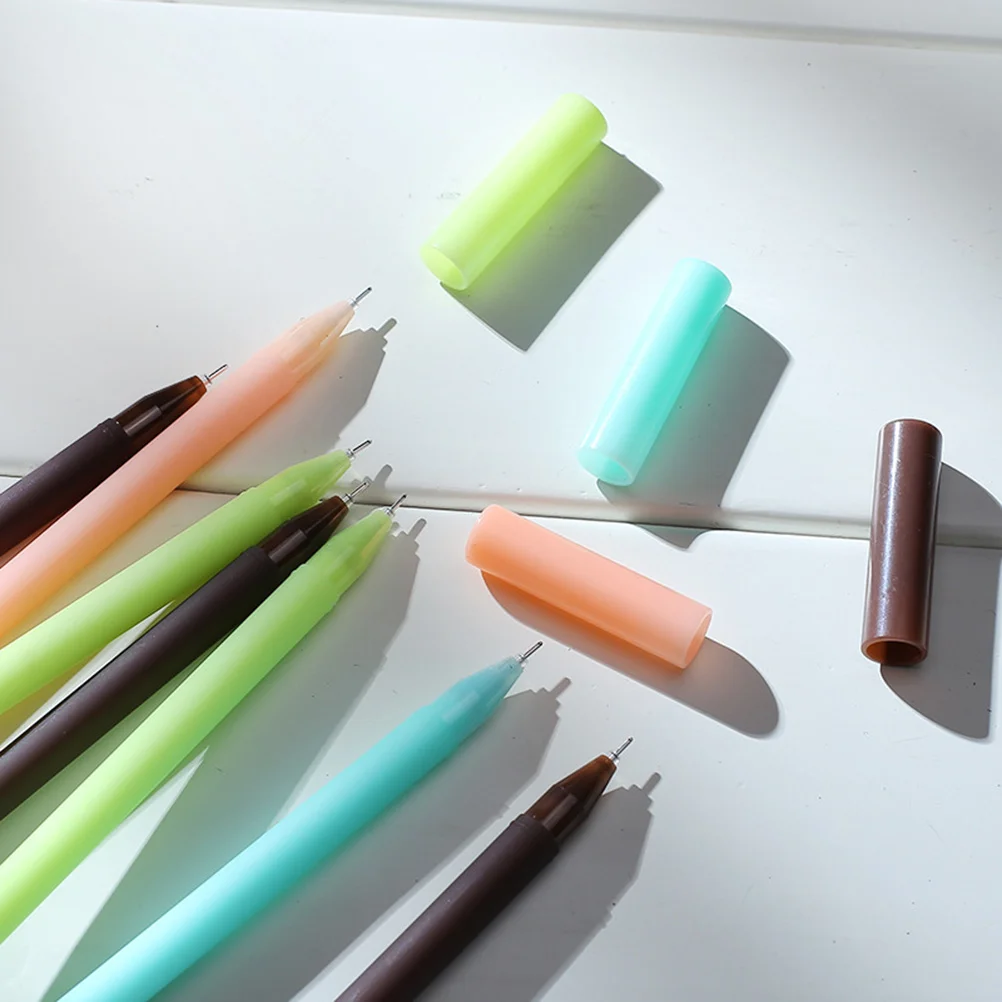 

12Pcs Neutral Gel Pens Doughnut Cartoon Design Fine Tip Student Writing Tools School Office Notebooks Supplies Writting Pen