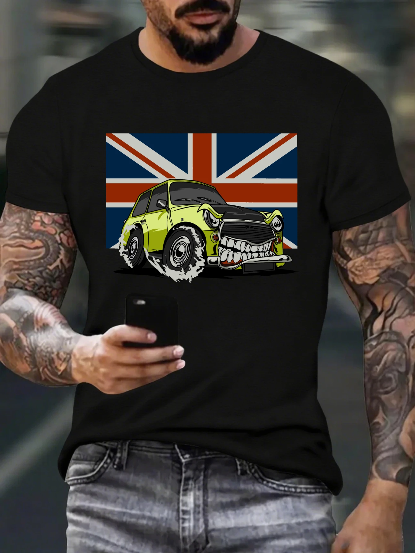 

Vintage Sunset Mountain Graphic T-Shirt for Men, Outdoor Hiking Short Sleeve Tee, Nature Print Tops