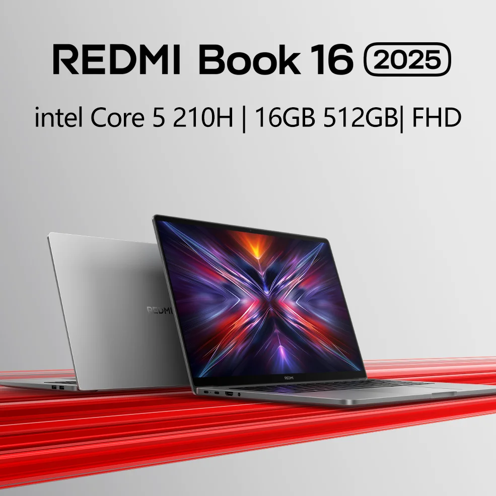 شاشة Xiaomi REDMI Book 16 2025 Intel Core5-210H 16GB 512GB 16 بوصة FHD 60 هرتز