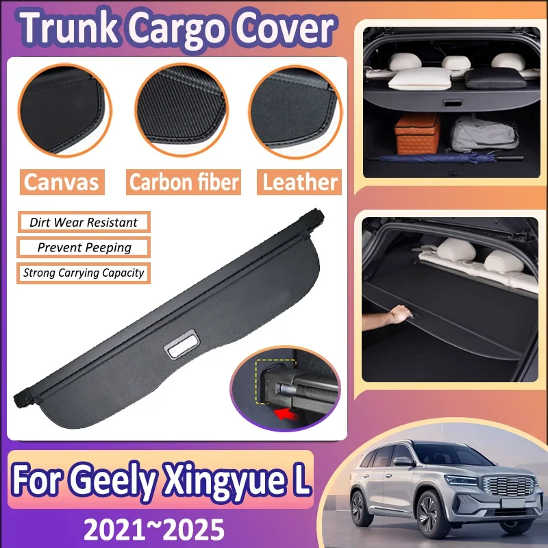 Car Trunk Curtain For Geely Xingyue L KX11 2021 2022 2023 2024 2025 Geely Monjaro Trunk Cargo Cover Partition Auto Accessories