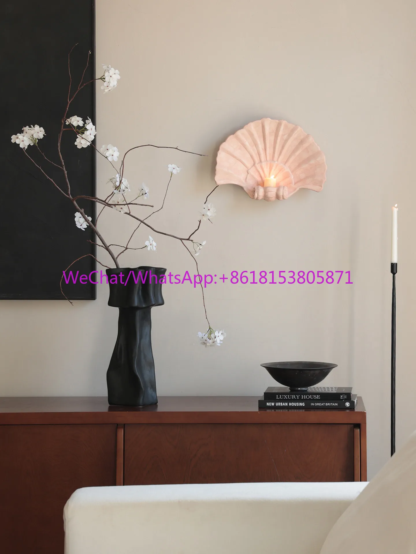 Medieval black ceramic vase ornament dining table home living room homestay art