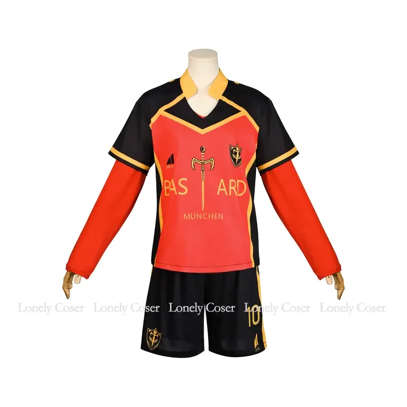 Michael Kaiser Cosplay Costume Anime Blue Lock Wig Team Bastard Munchen No.10 Germany Football Jersey Uniform Tattoo Sticker