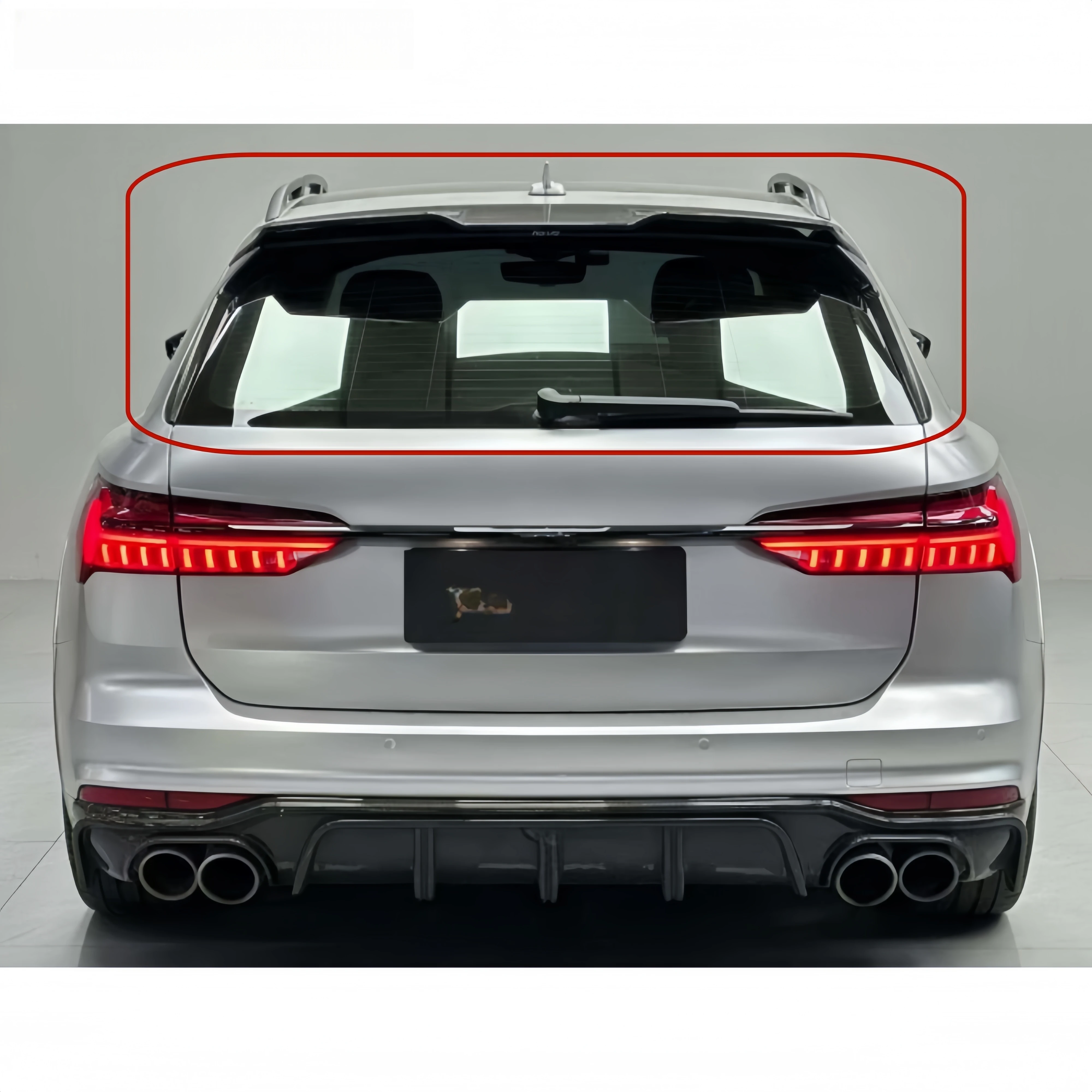 المواد العلوية Preprg ألياف الكربون الجافة الفاصل A6 Allroad الخلفي سبويلر لأودي A6 Allroad 2019-2022 الخلفية سبويلر الجذع سيارة الجناح