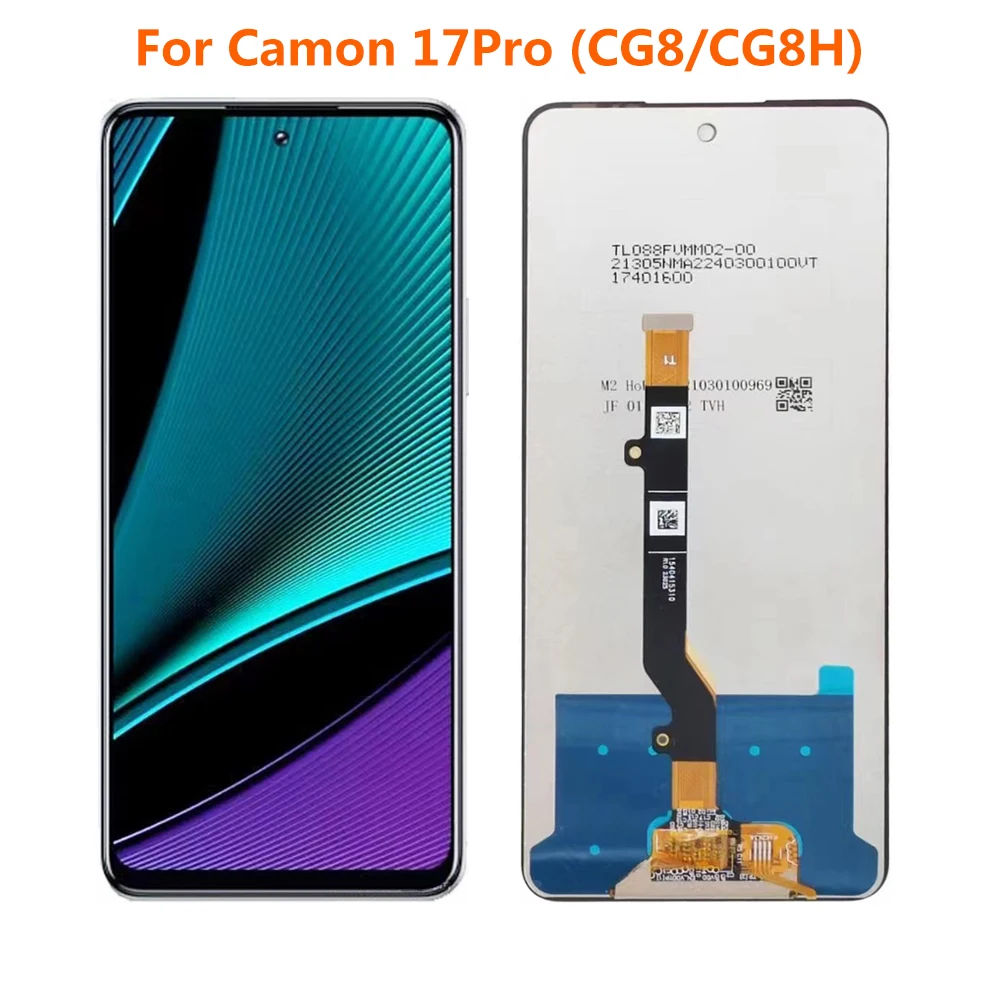 

ЖК-дисплей 6,8 дюйма для Tecno Camon 17 Pro CG8 CG8h, сенсорный экран, дигитайзер в сборе, запасные части, 100% Протестировано