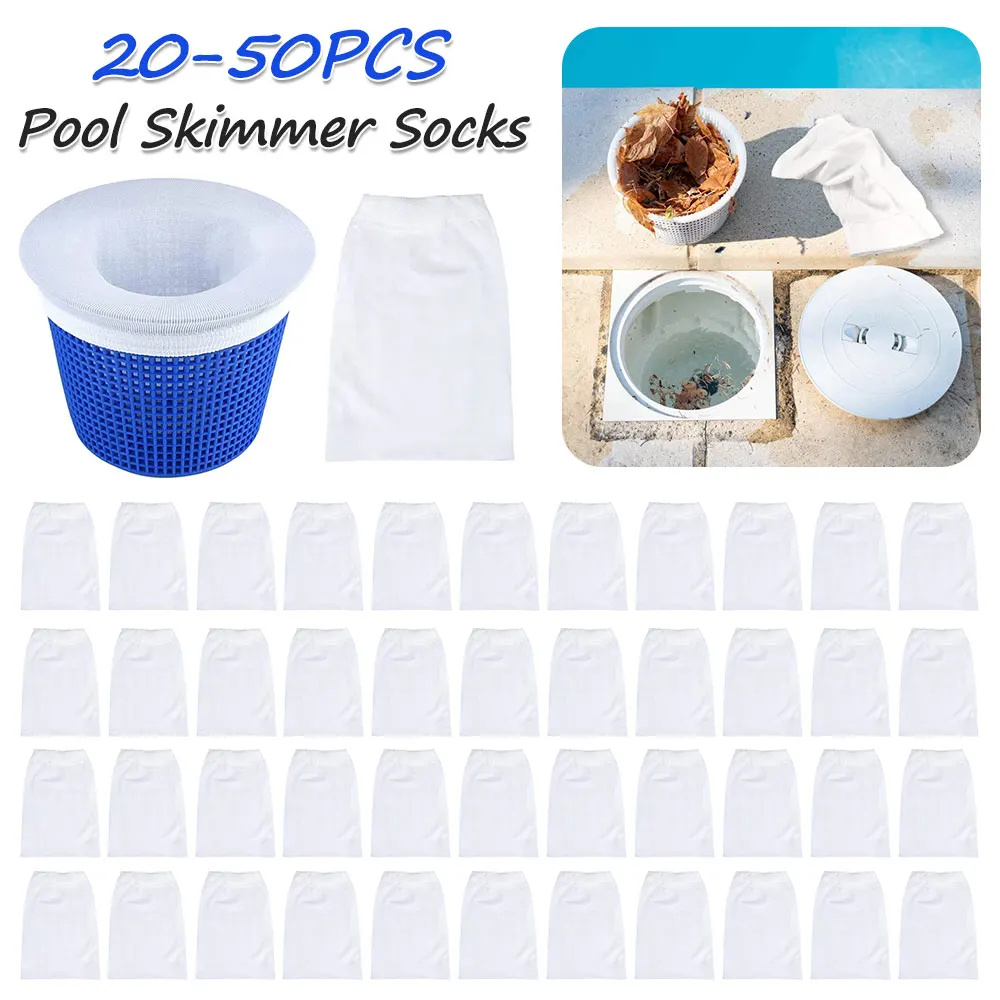 

Pool Filter Baskets Cleaner Nylon Mesh Pool Skimmer Storage Socks Debris Leaves Catcher for In-Ground Above Ground Pools