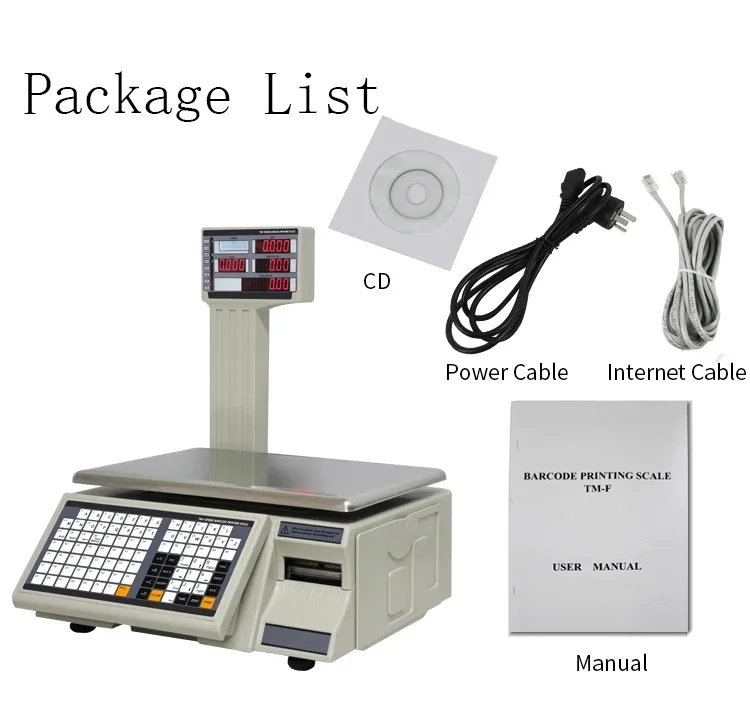 tm-f digital electronic label scales with label printer label printing scale machine