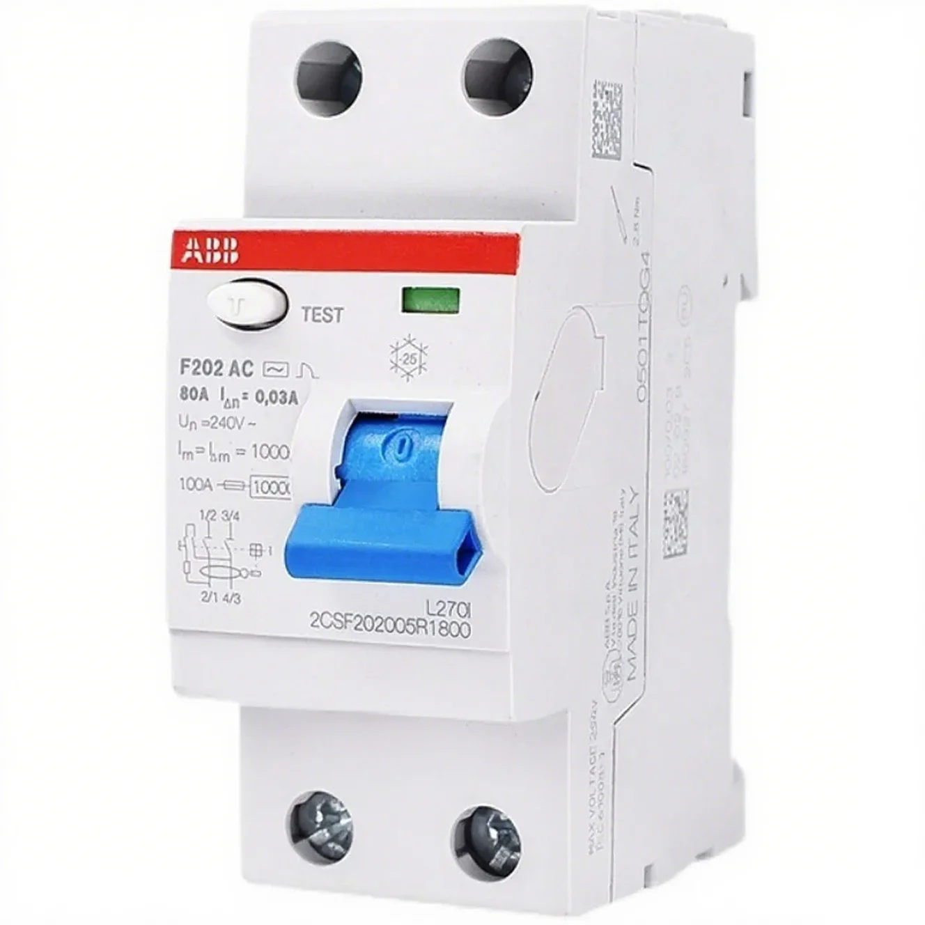 ABB إيطاليا التيار المتناوب نوع قطاع دارة الكهرومغناطيسية حماية التسرب F202 F204 2P 4P 25A 40A 80A 100A المنتج الأصلي