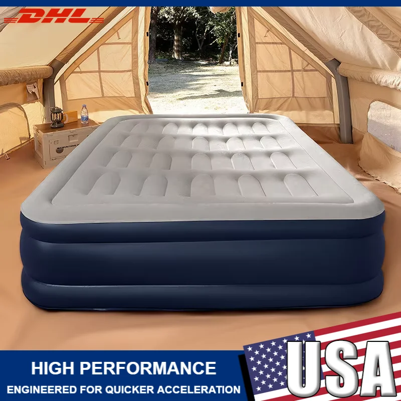 

Camping outdoor family inflatable air cushion portable handbag, rechargeable BS plug inflatable air cushion bed, ce certificatio