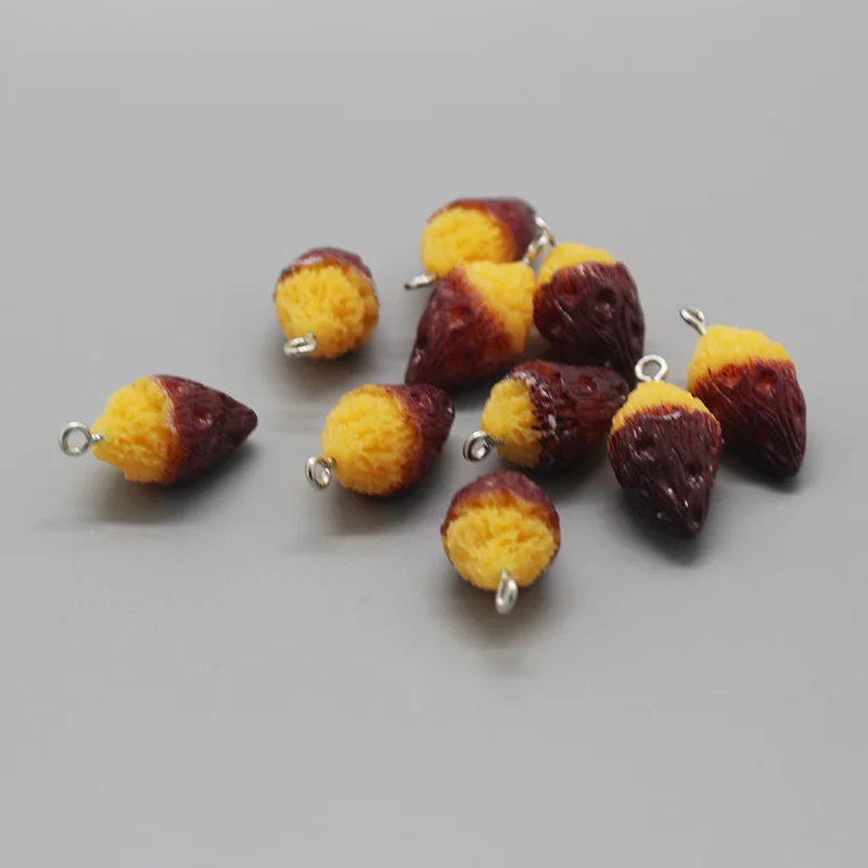 

10pcs Kawaii Mini Sweet Potato Earring Resin Charms Cute Foods Keychains Necklace Bracelet Pendants Accessory Diy Jewelry Make