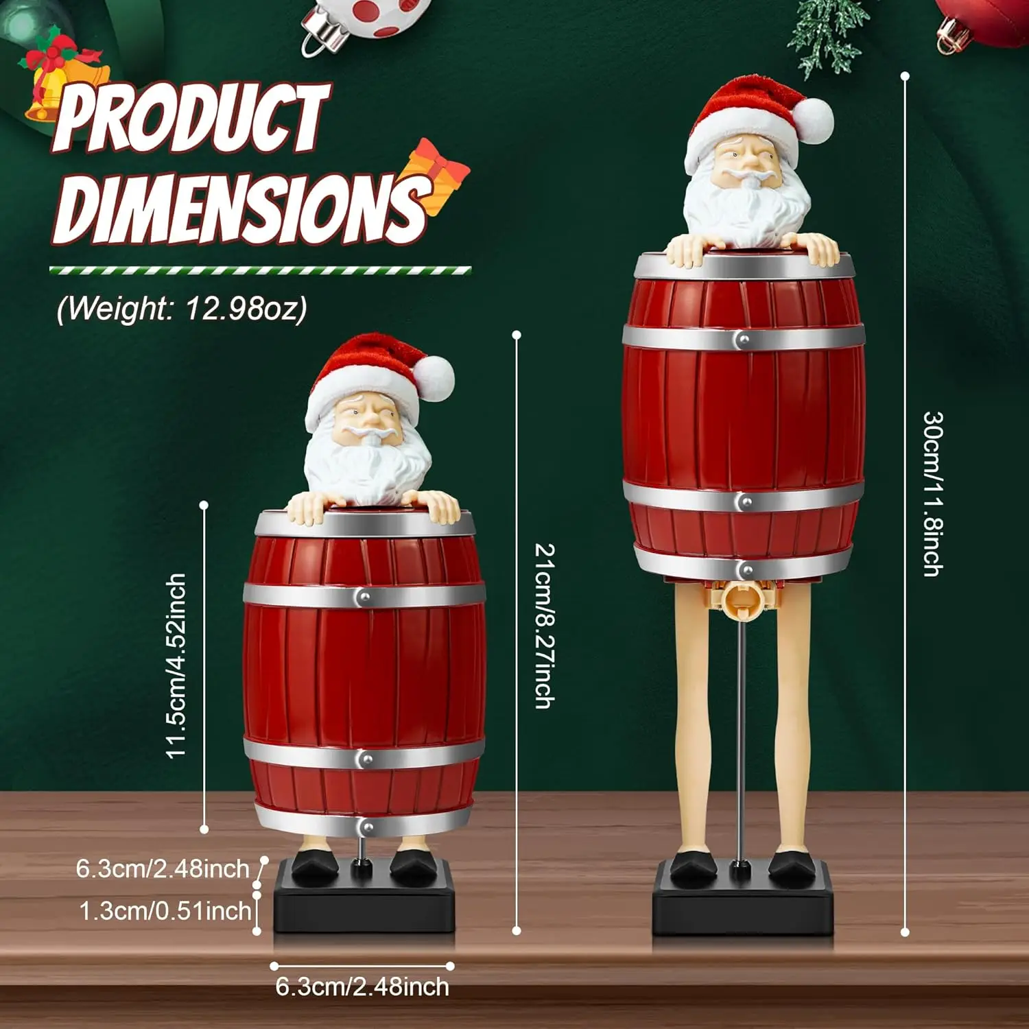 Santa Claus Cask Funny Auto Pop-up Cigarette Case for 84mm King Size, Christamas Gifts Automatic Flick Holder Cases Men Women