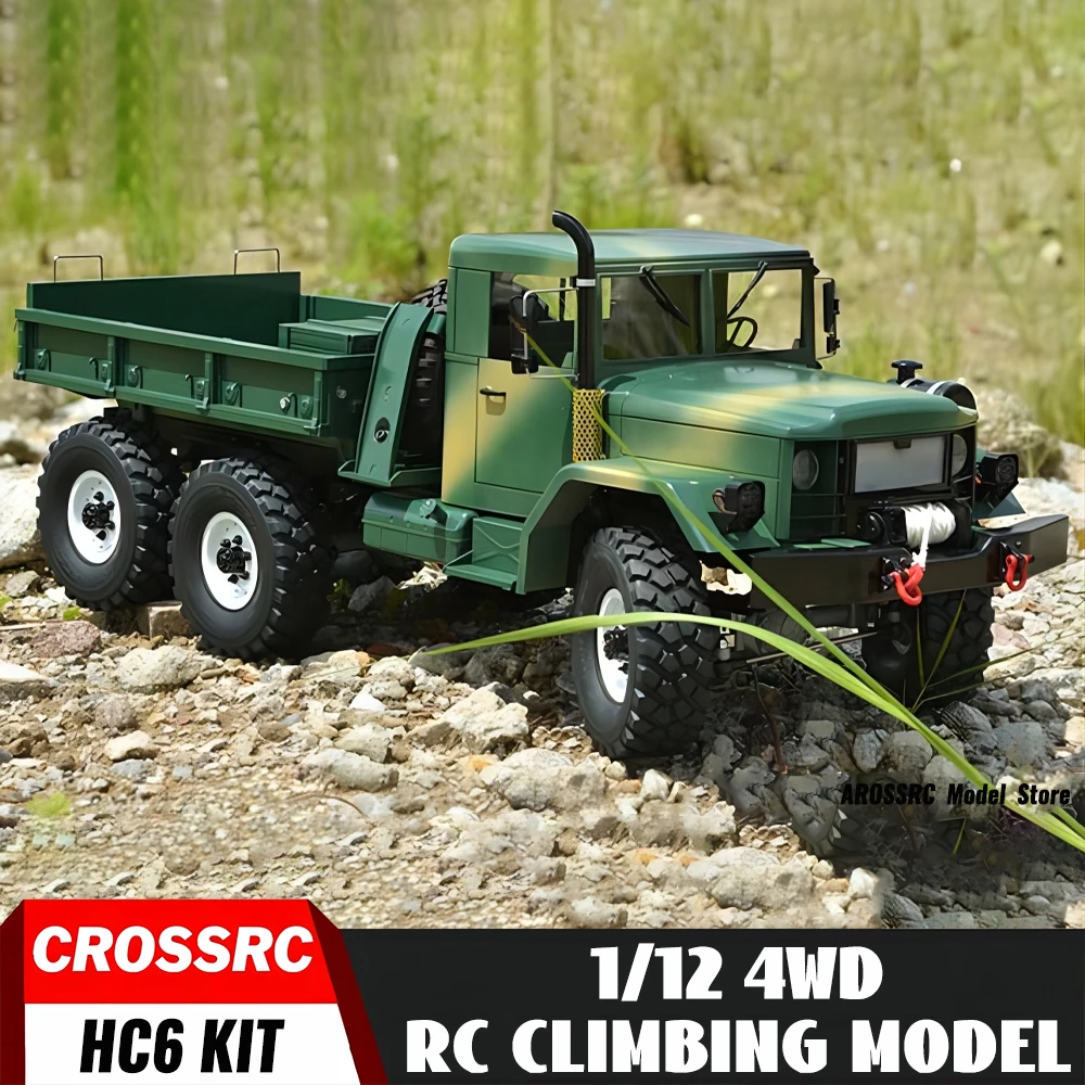 CROSSRC HC6 6X6 6WD 1/12 RC Car Electric Remote Control Model Car Simulation Military Truck KIT Adult Kids Toys