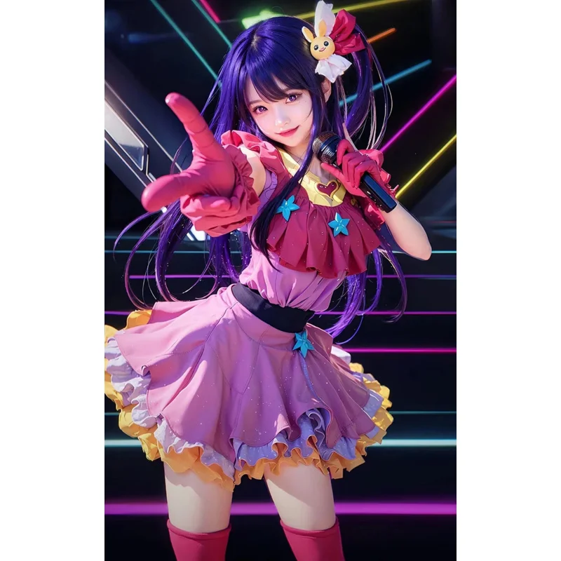 

aa26Аниме Oshi No Ko Косплей Ai Hoshino Костюм Лолиты Платье Девушки Школьная форма Парик Костюм Женщины Ролевые игры Вечеринка Юбка Out