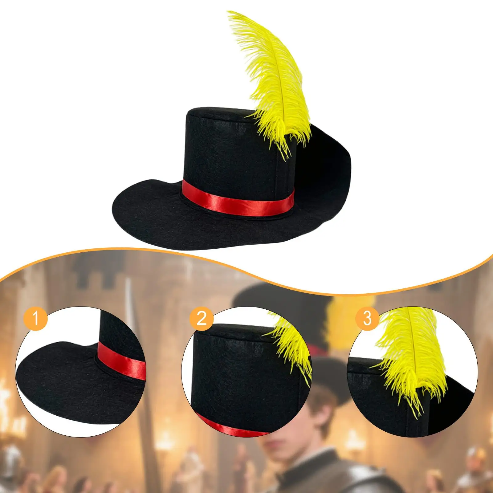 قبعة زي لباد قبعة الساحر للحفلات ذات الطابع الشخصي، فستان تنكرية، مهرجان تنكري