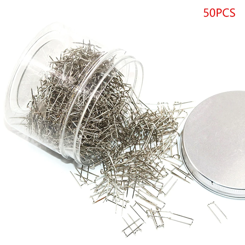 50pcs Metal Pins Silver U-Pin for Jewelry Display Quilt Applique Dressmaker Pins Sewing Needle Sewing Accessories