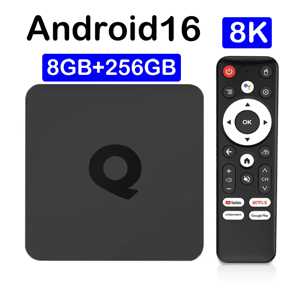 YOZHIXU 2026 Q1 Android 16 Smart TV Box 8K Google Assistant Dual Wifi 5G Voice Remote BT6.0 128GB 256GB Media Player Set Top Box