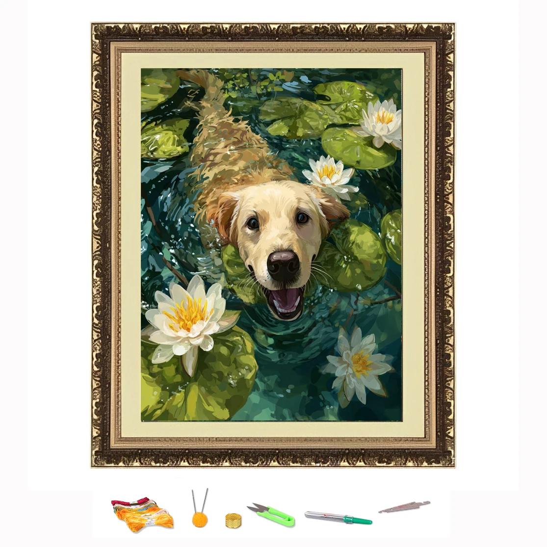 

Вышивка крестиком, плавательный щенок, нить для рисования, набор для рукоделия «сделай сам», украшение, напечатанный на холсте 11CT