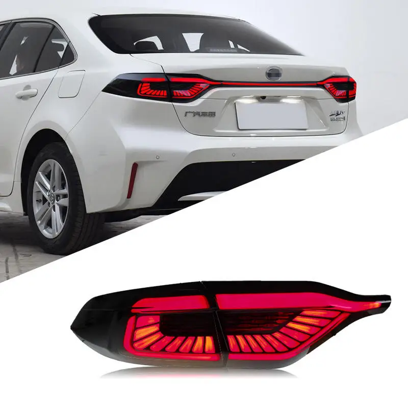 

2019-2020 For Toyota US Corolla Levin LED Tail Light Yellow Rear Lamp Moving Signal 12V Red Lens ABS Car Spoiler Lamp New