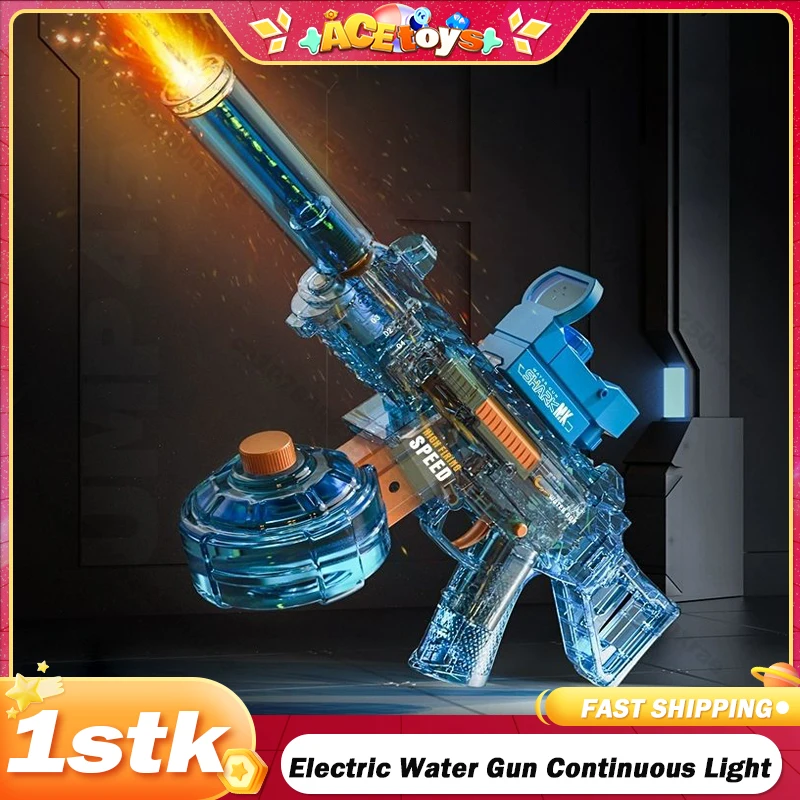 

UMP45 Electric Water Gun Fully Automatic Shooting Continuous Submachine with Light Toy Beach Outdoor Entertainment Kids Adult