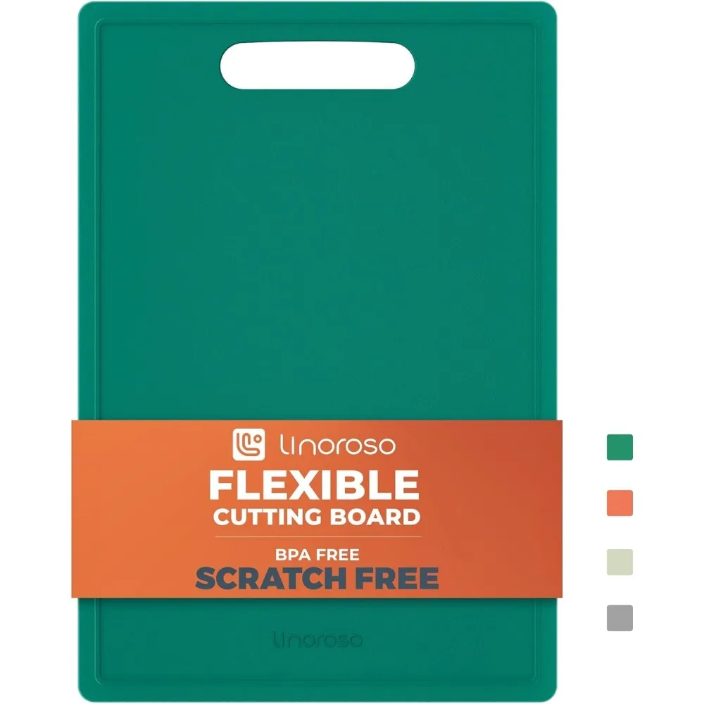 

Flexible Kitchen Cutting Board - Made from BPA Free Material - Cutting Mark Prevention, 10x14 Inches, Non-Slip Design -