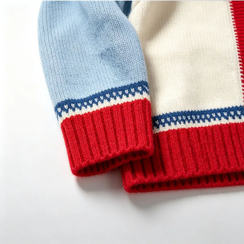 Kinder-Winterpullover mit Kragen, neuer Herbst-/Winter-Cardigan im Cartoon-Stil, süßer bestickter Cardigan für Kleinkinder – Detail 3