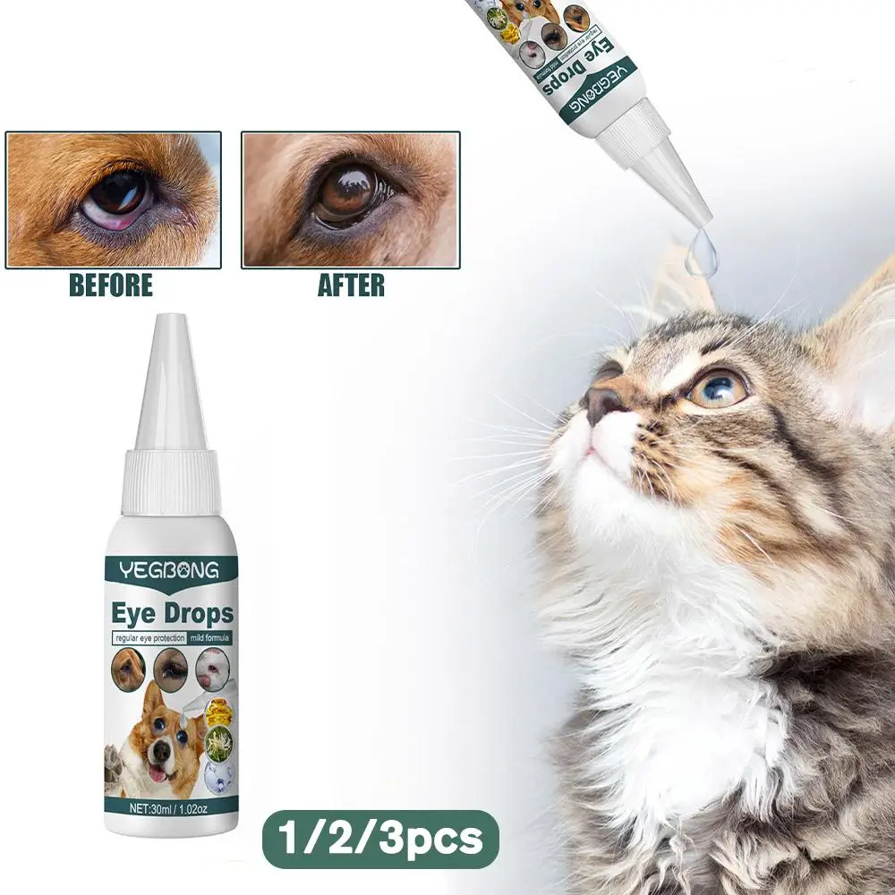 10ml Pet Dog Cats Eye Drops Puppy Care Eye Cleaning Pets Eyes Grooming Health Stain Drops Care Dog Eye Tear Liquid Remover D4C7