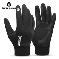 WEST BIKING Winter Men Thermal Gloves Windproof Full Finger Cycling Gloves Touch Screen Fleece MTB Road Bike Warm Sport Gear