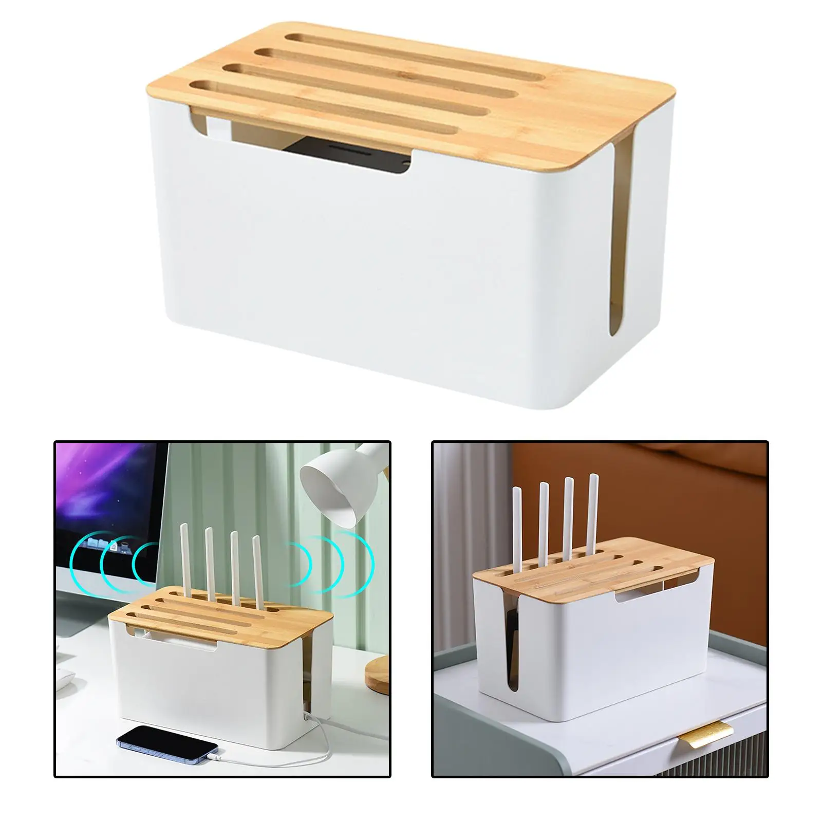 Cable Management Box Organizer for Hiding Power Strips Protector Cords