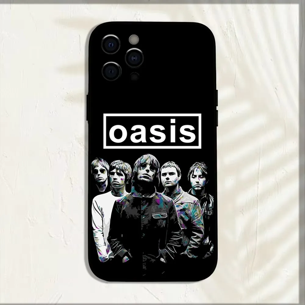 O-Oasis Band Phone Case For iPhone 15,14,13,12,11,Pro,X,XS,Max,XR,Plus,Mini Soft Black Cover