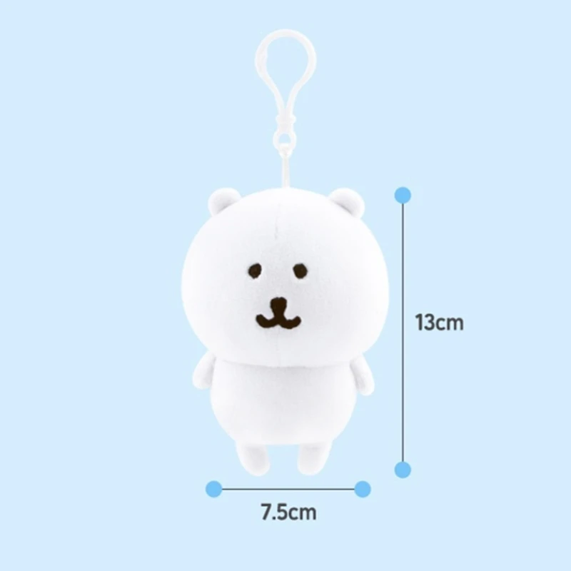 LLavero de peluche de oso autoadhesivo, adorno colgante bonito, muñeca de dibujos animados Kawaii para bolsos, mochila, llaves de coche, Idea de regalo divertida