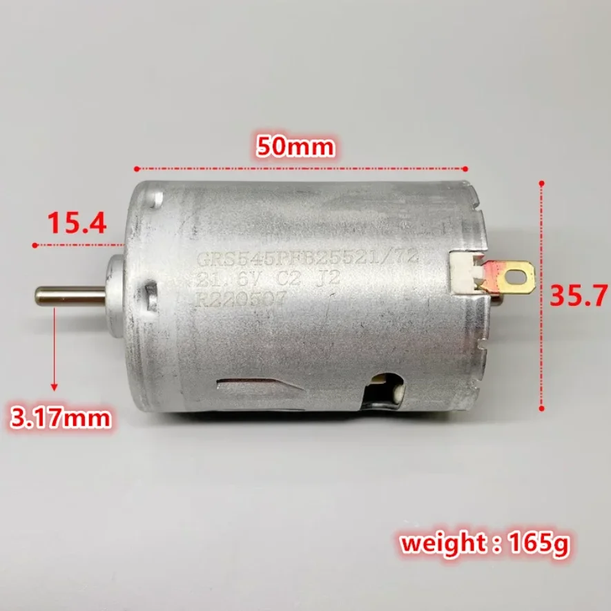 36*50mm 12V~24V 35000rpm high speed 545 DC motor RS545 dual ball bearings carbon brush motor with cooling fan for elecric drill