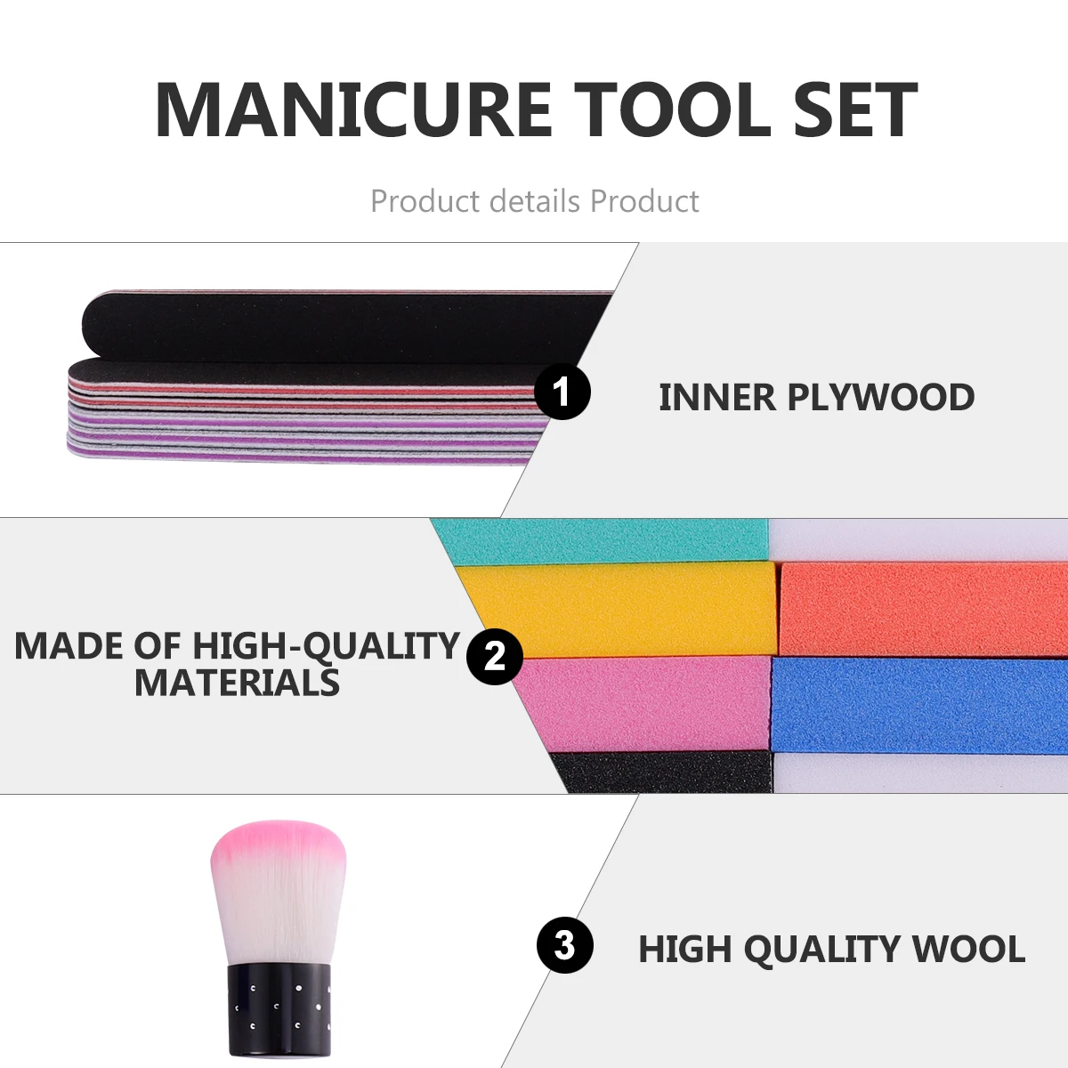 

1 set Multifunctional Files Art Tools Tool Kit Portable Professional Manicure Supplies Home Salon Use Nail Art Supplies Nail