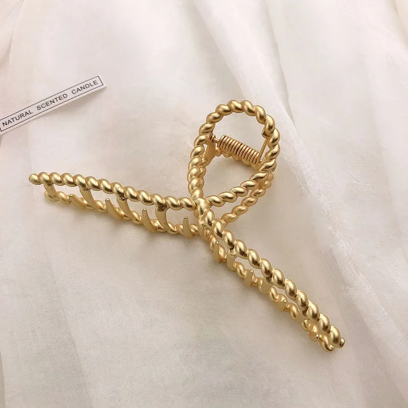 Neue Elegante Gold- und Silber-Haarspangen mit Geometrischem Hohlmuster, Metall-Haarklammer, Haarband, Krabben-Haarclips, Modische Haaraccessoires für Damen – Detail 13