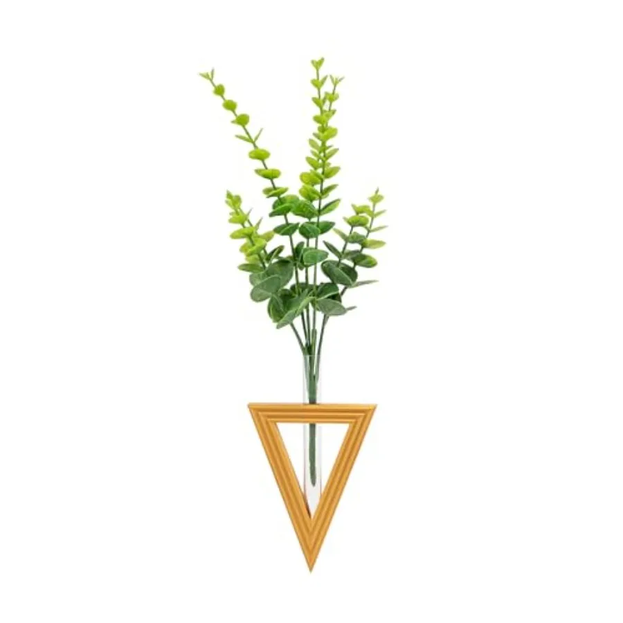 

Mid Century Modern Wall Planter Gold Triangle Boho Hanging Vase Indoor Plant Holder Propagation Station MCM Art Home Dr