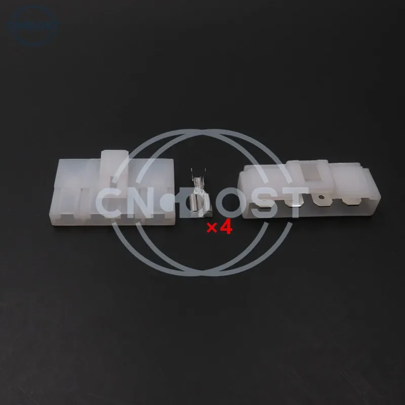 1 Set 4 Hole Auto Wiring Harness Cable Connector Automobile Socket With Terminals AC Assembly