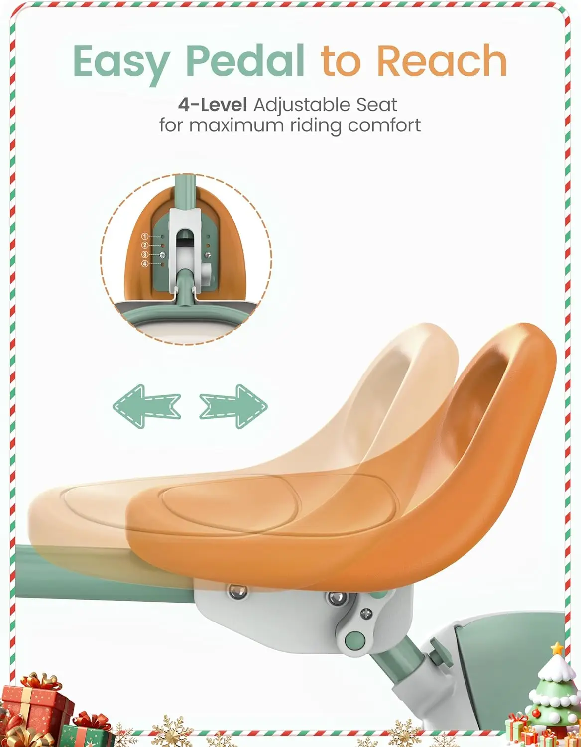 Tricycle avec roues clignotantes pour enfants, tricycle pour tout-petits avec cloche, cadeau pour enfants de 2 à 5 ans, 18 mois à 5 ans