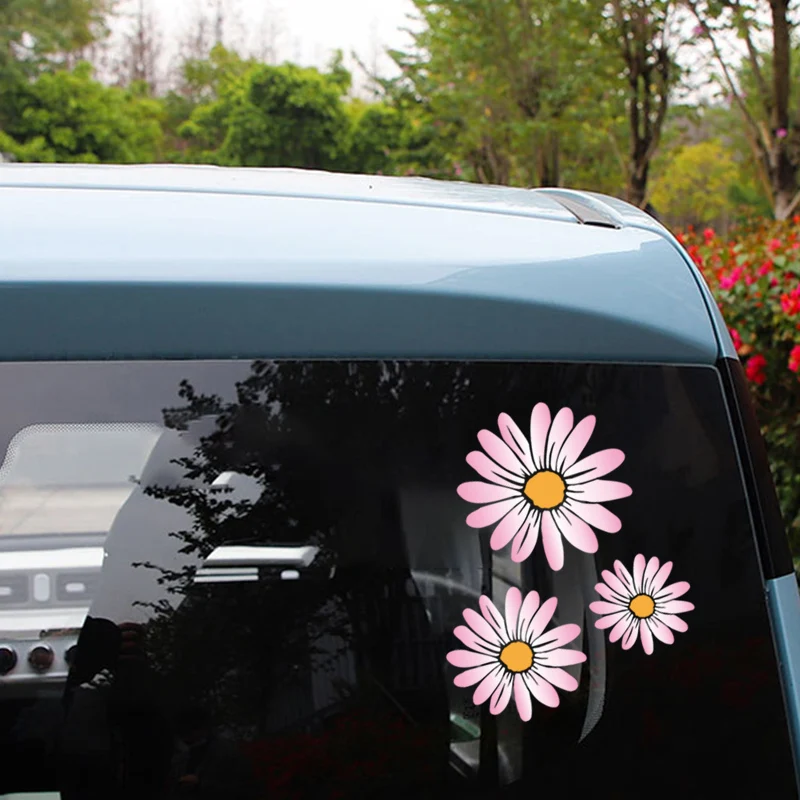 

3pc beautiful daisy modelling car sticker modification personality waterproof sticker motorbike car decoration accessories