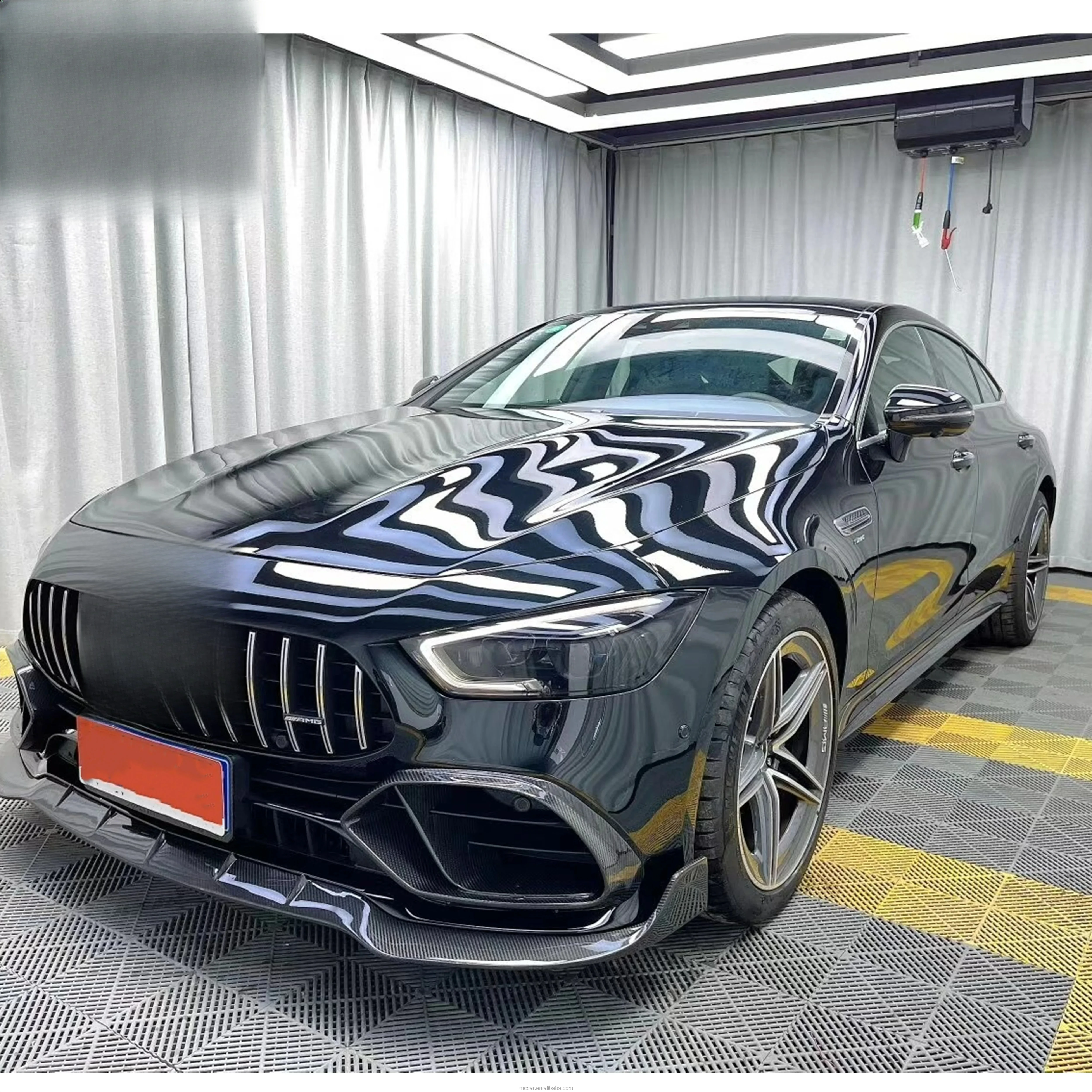 AMGGT50 GT43 GT3 طقم هيكل من ألياف الكربون للشفة الأمامية/التنانير الجانبية/الناشر/فتحات الهواء #5