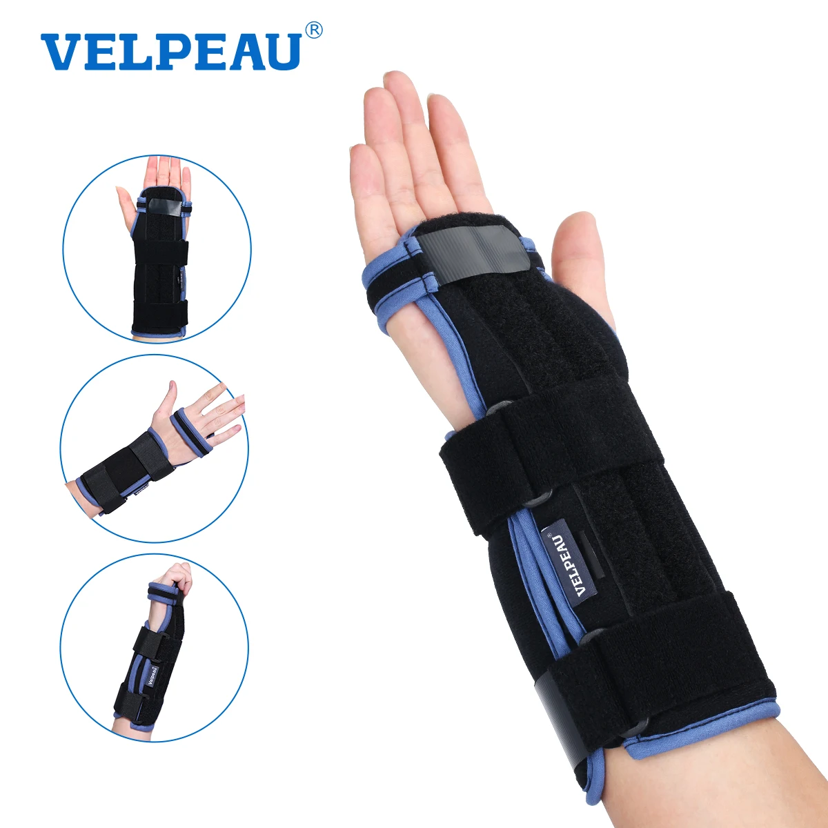 VELPEAU Wrist Splint for Hand Sprain, Arthritis and Carpal Tunnel Syndrome Medical Wrist Support Brace Soft and Breathable