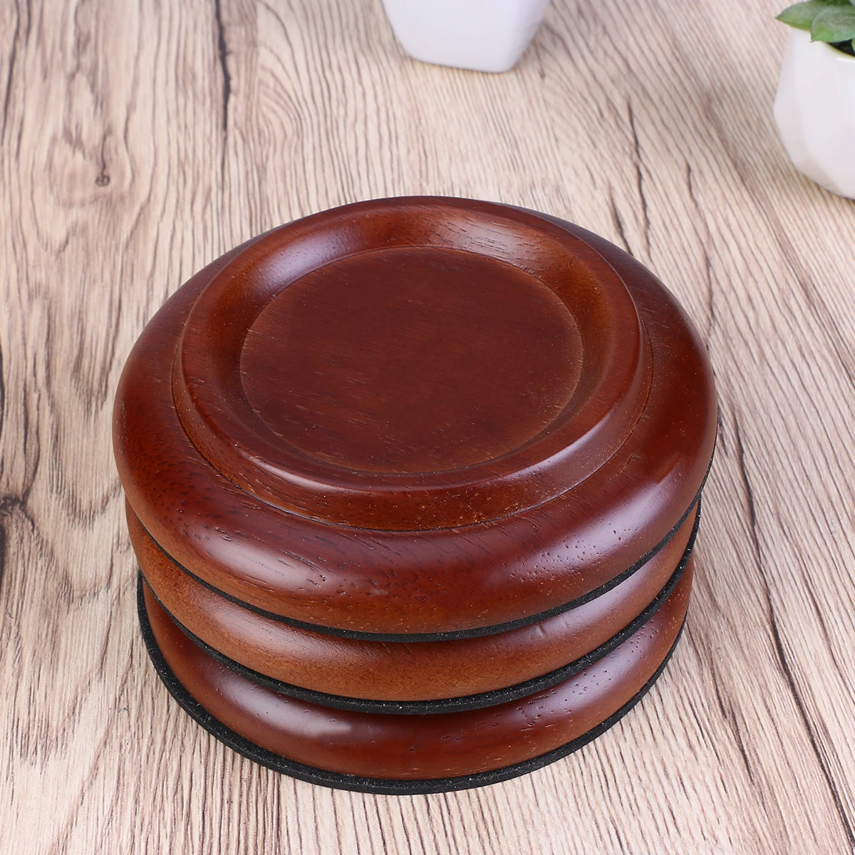 

3 Pcs Piano Mat Brown Mats Foot Pads Solid Wood Sound Insulation Grand Bamboo Upright Caster Cups