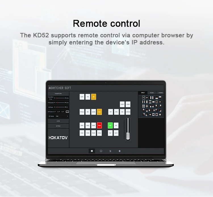 

Профессиональный 5-канальный видеомикшер-коммутер с 5,5-дюймовым ЖК-экраном, управлением джойстиком PTZ, для систем видеоконференций и прямых трансляций