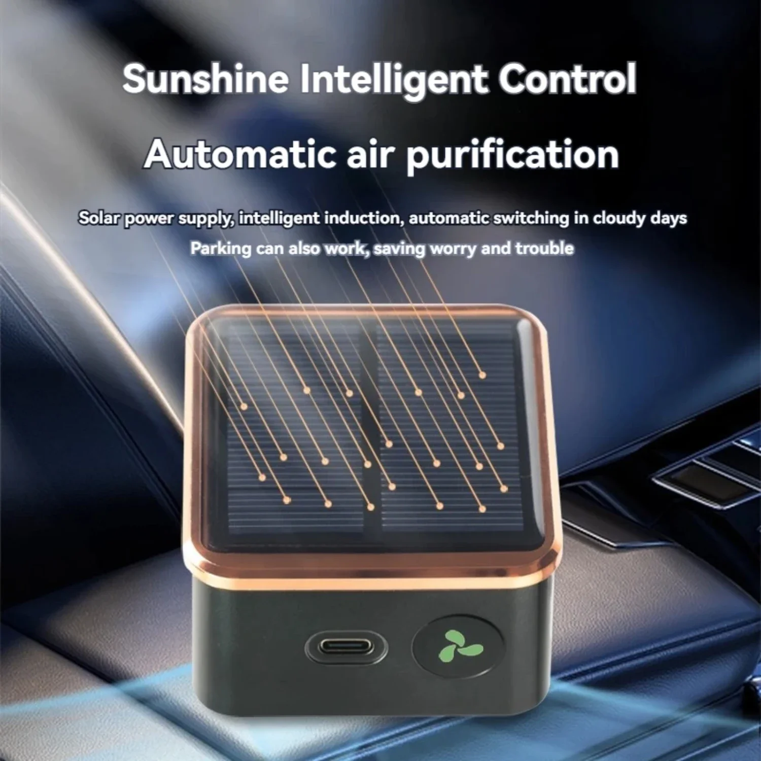 Highly Effective Powerful Solar Car Air Purifier for Advanced Vehicle Deodor Purifier - Removes Formaldehyde and Smoke Odor Effo